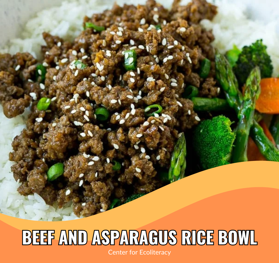 Beef and Asparagus Rice Bowl - School Food Handler